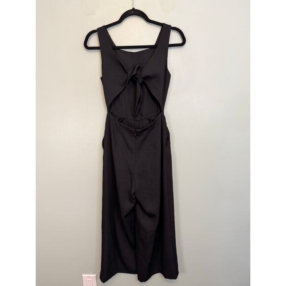 Aritzia Wilfred Ecoulement Tie Back Jumpsuit Womens 0 Black Cropped Wide Leg - Picture 3 of 10